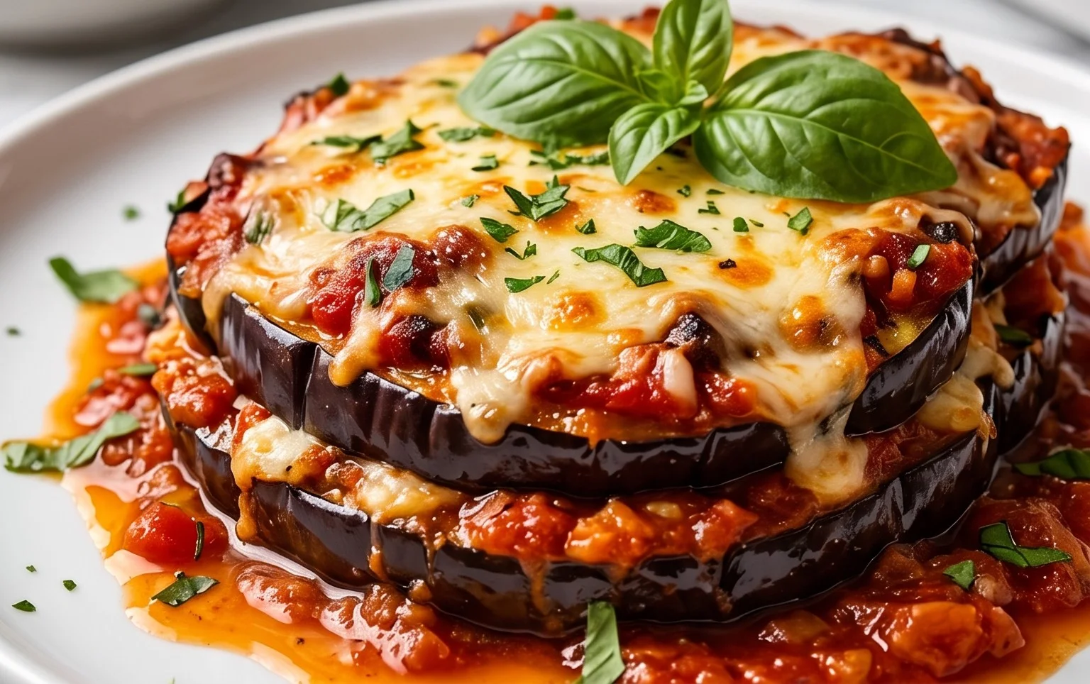 Eggplant Parmigiana (No Frying Required!)